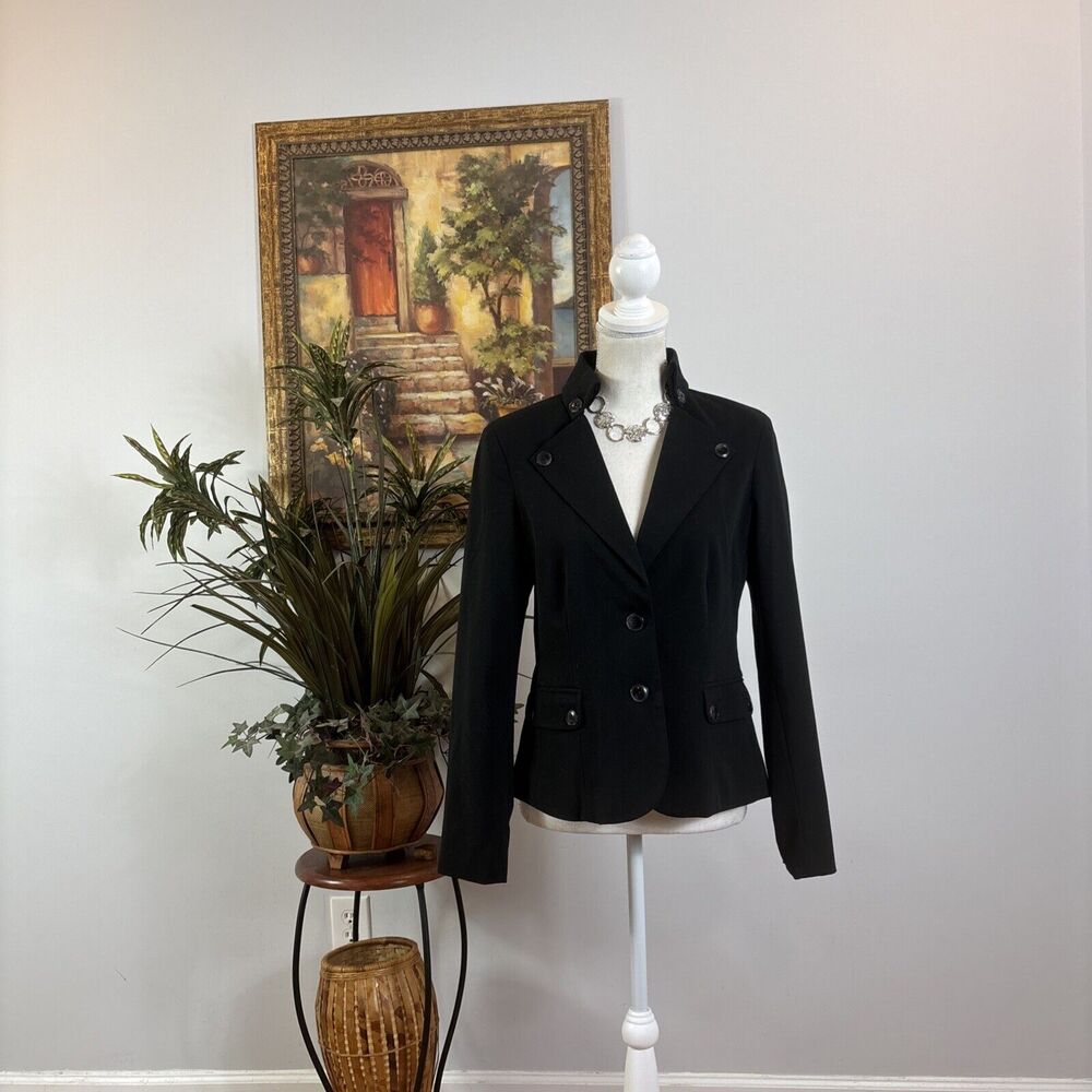 George Design By Mark Eisen Suits Women's Size 6 Black Collar 2 Flap Pocket